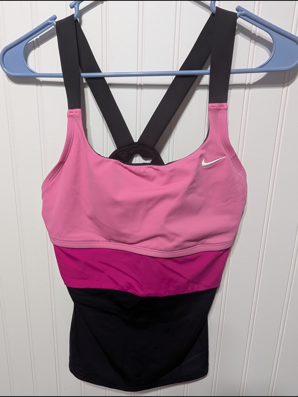 Nike Pink & Fuchsia Colorblock Tank Top with Black Straps